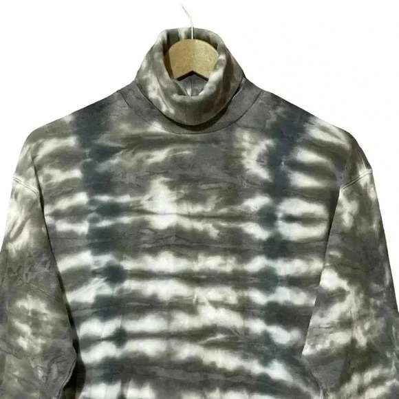 Young Fabulous & Broke Tie-Dye Turtleneck Sweater Dress XS Grey Retro-Chic NWT - Picture 3 of 14